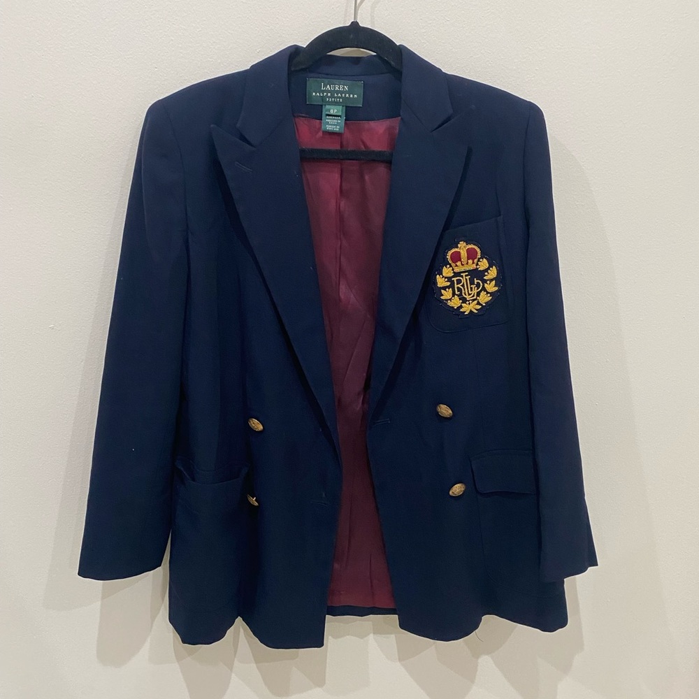 Vintage Ralph Lauren Navy Wool Blazer - Picture 2 of 9